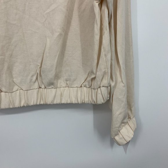 Blank NYC Jacket Beige Love Me Now Lyocell Linen Crop Full Zip - Picture 13 of 13